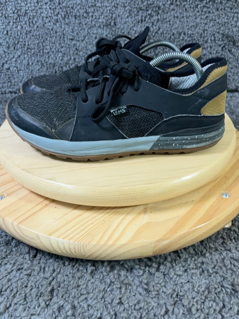 Lems Mesa Trail Athletic Shoe Mens Sz 10 Black Barefoot Minimalist Vegan Sneaker